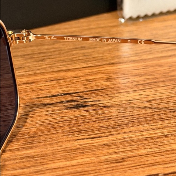 Ray-Ban Titanium Chromance Sunglasses RB8062 Arista Gold with Polarized Blue - Picture 5 of 6